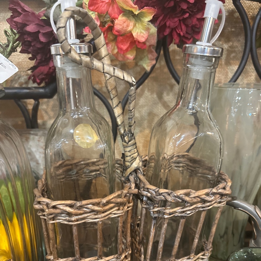Vintage themed Oil/Vinegar bottles
